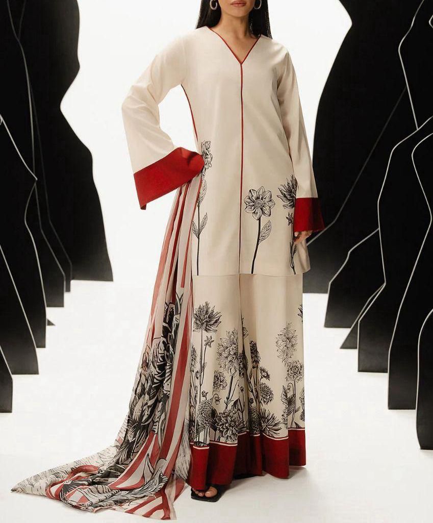 3pc unstitched dress shamooz silk