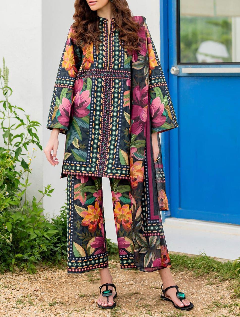 3pc unstitched dress shamooz silk