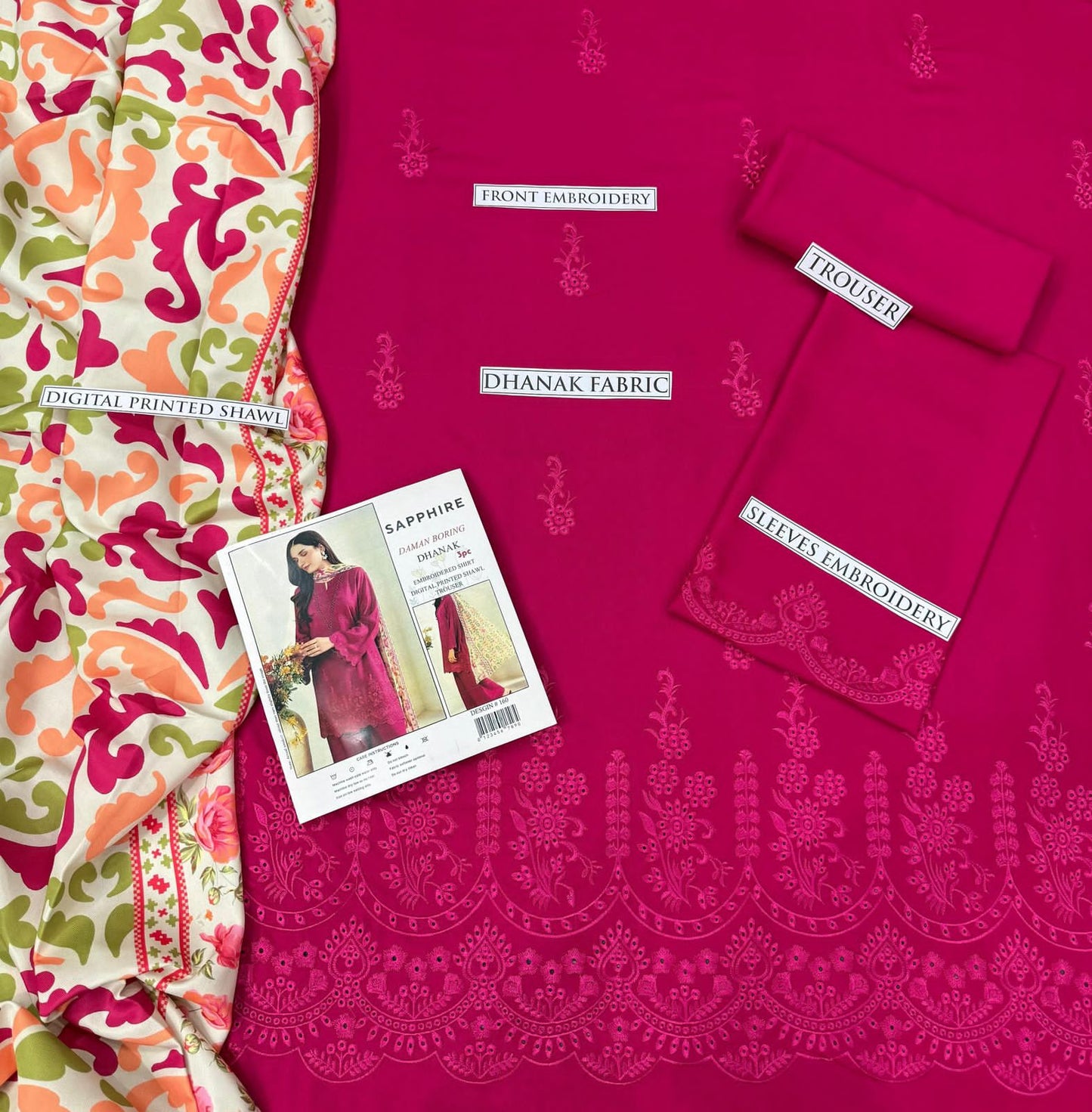 Dhanak 3pc unstitched dress Winter collection