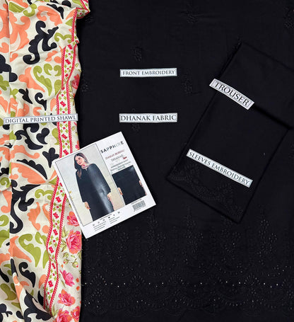 Dhanak 3pc unstitched dress Winter collection