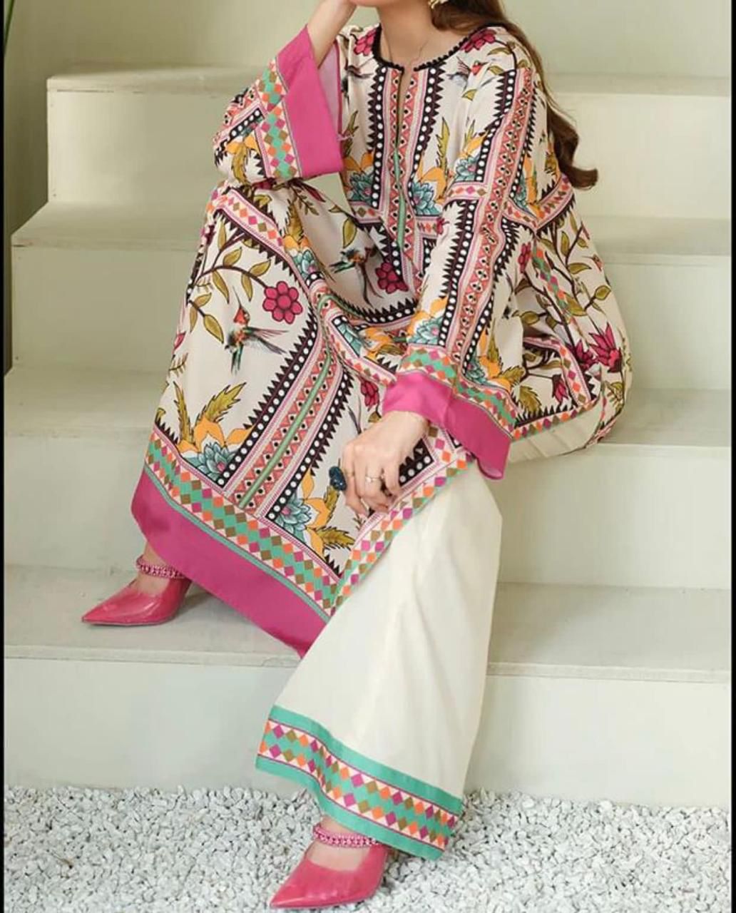 3pc unstitched dress shamooz silk dress