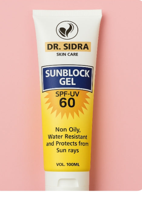 Sunblock gel SPF 60+non oily water resistant protect from sunrays